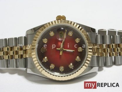 Rolex Datejust Quadrante Rosso Replica Acciaio e Oro  16233