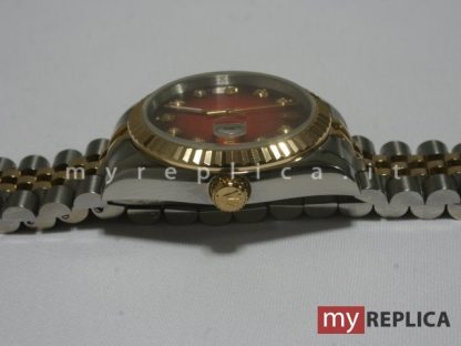 Rolex Datejust Quadrante Rosso Replica Acciaio e Oro  16233 - immagine 3