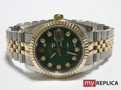 Rolex Datejust Quadrante Verde Replica Acciaio e Oro 10462