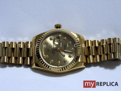 Rolex Day Date Oro Replica Quadrante Oro con Diamanti 118238 - immagine 2