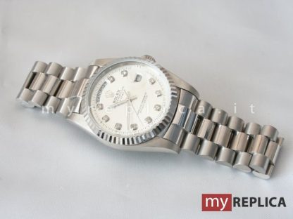 Rolex Day Date Quadrante Bianco con Diamanti Replica 218239 - immagine 2