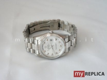 Rolex Day Date Quadrante Bianco con Diamanti Replica 218239