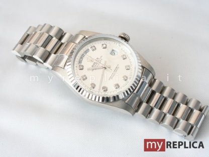 Rolex Day Date Quadrante Bianco con Diamanti Replica 218239 - immagine 6