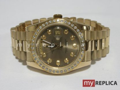 Rolex Day Date Oro Replica Ghiera con Diamanti 118348