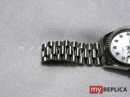 Rolex Day Date Quadrante Argento con Diamanti Replica - immagine 4