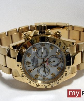 Rolex Daytona Replica Oro Quadrante Bianco con Diamanti