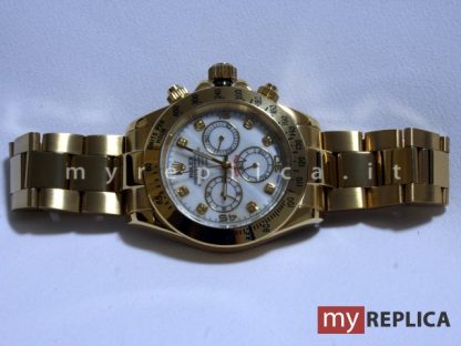 Rolex Daytona Oro Replica Quadrante Bianco con Diamanti 116503 - immagine 2