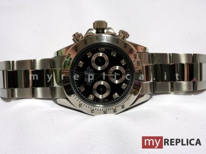 Rolex Daytona Quadrante Nero con Diamanti Replica 116509 - immagine 2