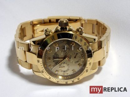 Rolex Daytona Replica Quadrante Oro con Diamanti