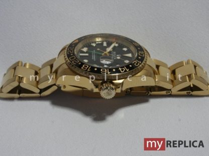 Rolex Gmt Master II Oro Quadrante Nero Replica 116718 - immagine 6