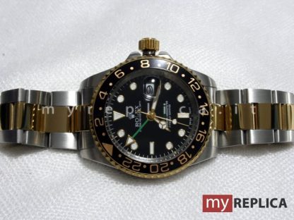 Rolex Gmt Master II Ghiera Nera Replica Acciaio e Oro 116713 - immagine 2