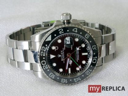 Rolex Gmt Master II Replica Quadrante Nero Lancetta Gmt Verde Svizzero