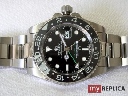 Rolex Gmt Master II Replica Quadrante Nero Lancetta Gmt Verde Svizzero - immagine 2