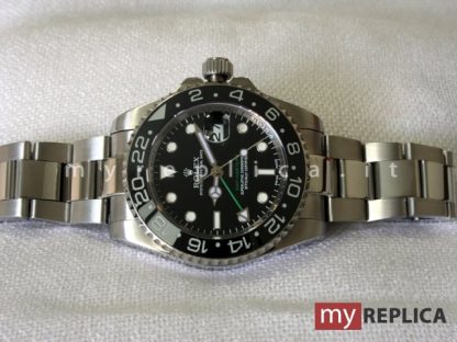 Rolex Gmt Master II Replica Quadrante Nero Lancetta Gmt Verde Svizzero - immagine 3