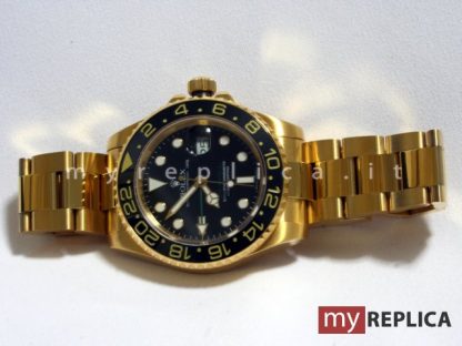 Rolex Gmt Master II Copia Quadrante Nero Oro Eta Svizzero - immagine 2