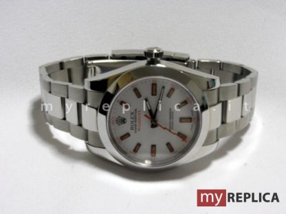 Rolex Milgauss 116400 Replica Quadrante Bianco Indici Arancioni