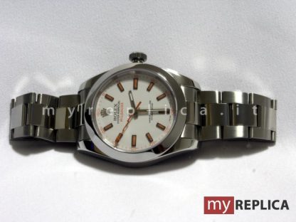 Rolex Milgauss 116400 Replica Quadrante Bianco Indici Arancioni - immagine 2