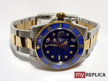 Rolex Submariner Date Copia Quadrante Blu Acciaio e Oro Eta Svizzero