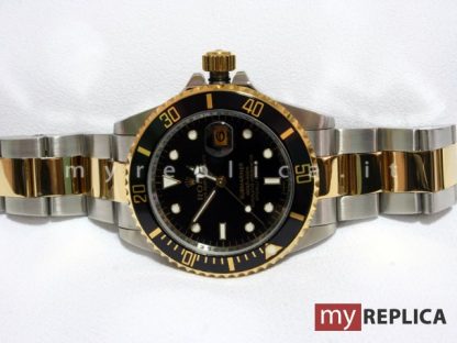 Rolex Submariner Date Quadrante Nero Acciaio e Oro Replica 116613ln - immagine 2