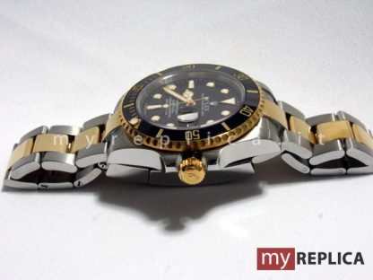 Rolex Copia Submariner Date Quadrante Nero Acciaio e Oro Swiss Eta - immagine 2