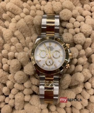 Rolex Daytona Replica Acciaio e Oro Quadrante Bianco A7750 Eta Svizzero