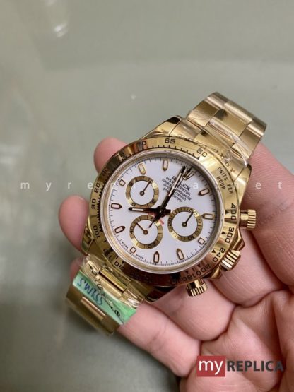 Rolex Daytona Replica Oro Quadrante Bianco 116528 Eta Svizzero