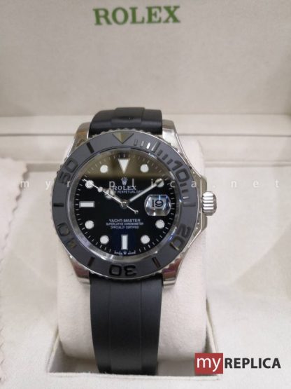 Rolex Yacht Master 42 mm Replica 226659 Quadrante Nero Cinturino Caucciù