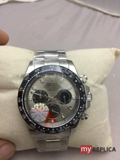 Rolex Daytona Basilea Replica Quadrante Argento Ghiera in Ceramica 116509