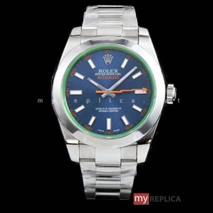 Rolex Milgauss Quadrante Blu Vetro Zaffiro Verde Super Clone