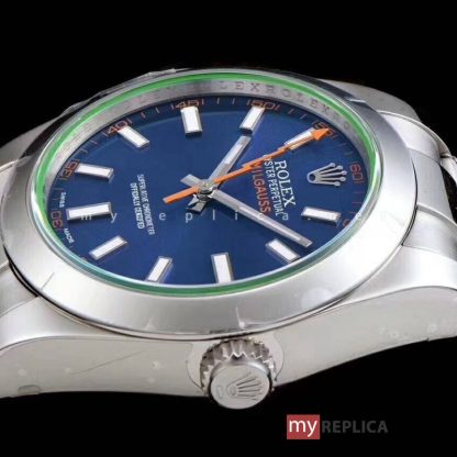 Rolex Milgauss Quadrante Blu Vetro Zaffiro Verde Super Clone - immagine 2