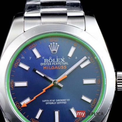 Rolex Milgauss Quadrante Blu Vetro Zaffiro Verde Super Clone 116400GV - immagine 3