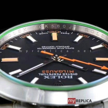 Rolex Milgauss Quadrante Nero Vetro Zaffiro Verde Super Clone - immagine 6